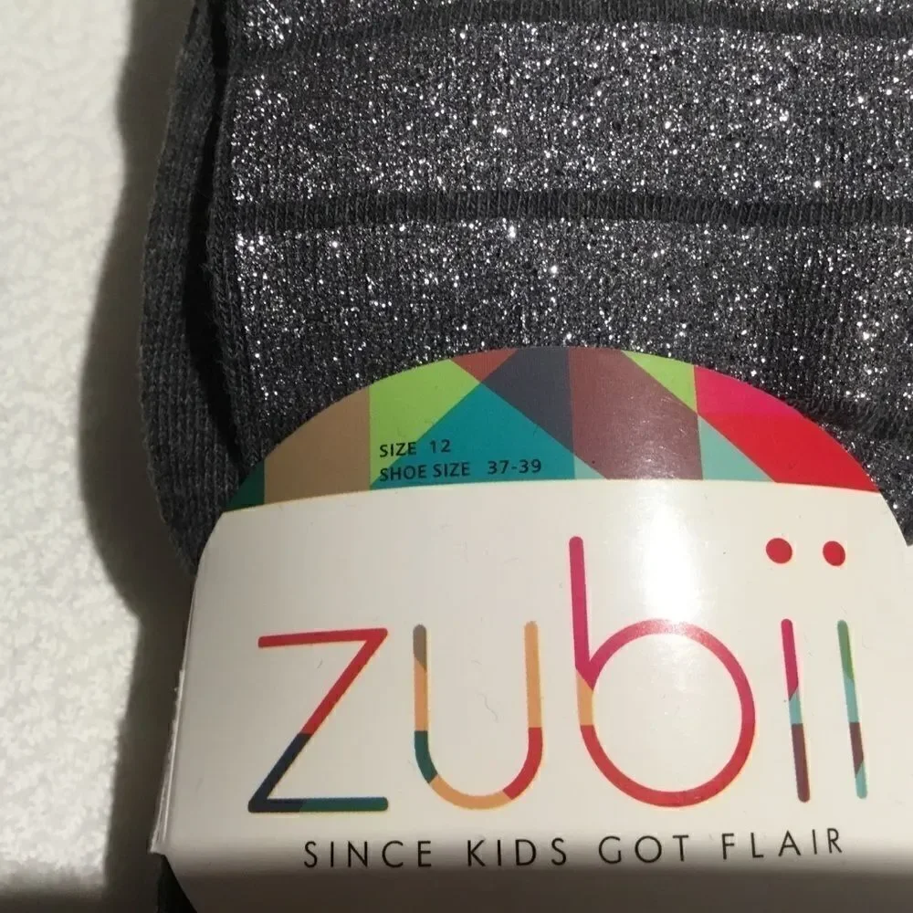 NWT  Gray Tights w/Silver Glitter Stripe 3/$10